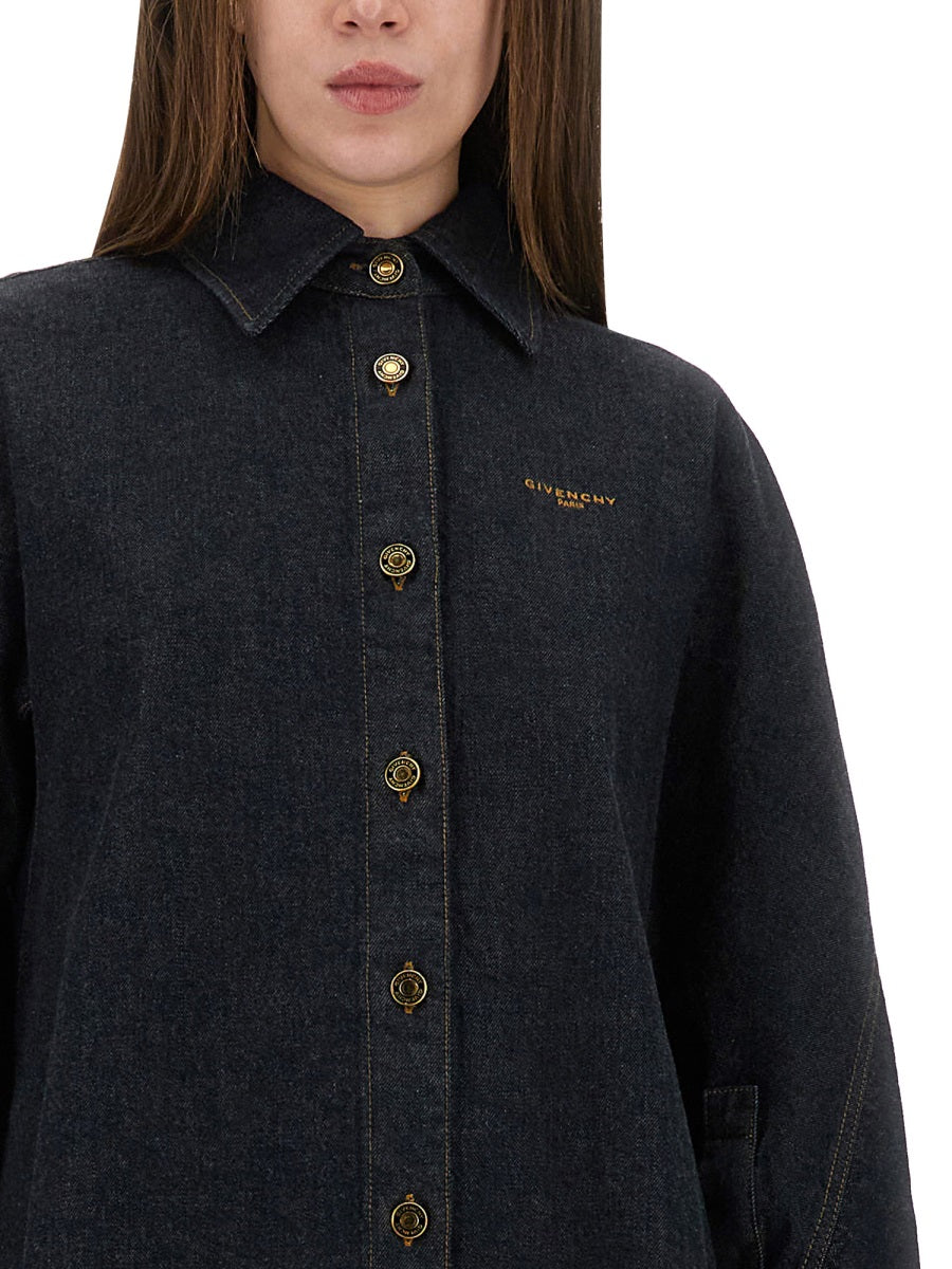 GIVENCHY Embroidered Denim Shirt - Size 36 FR