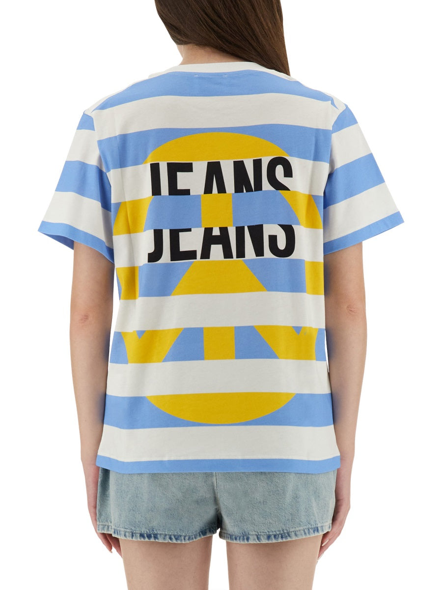 MOSCHINO JEANS Regular Fit T-Shirt with Logo - Women's S