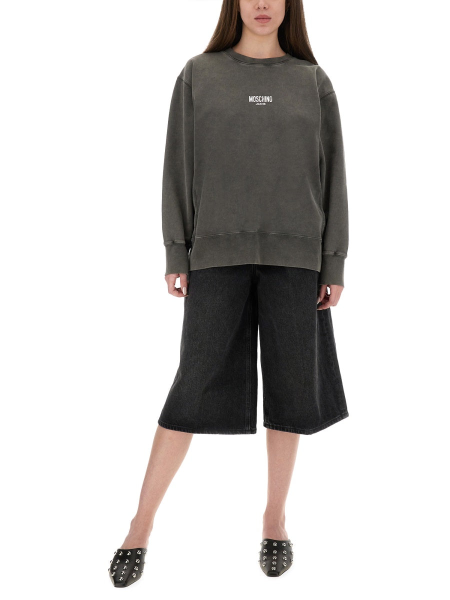 MOSCHINO JEANS Regular Fit Sweatshirt with Logo - Size S