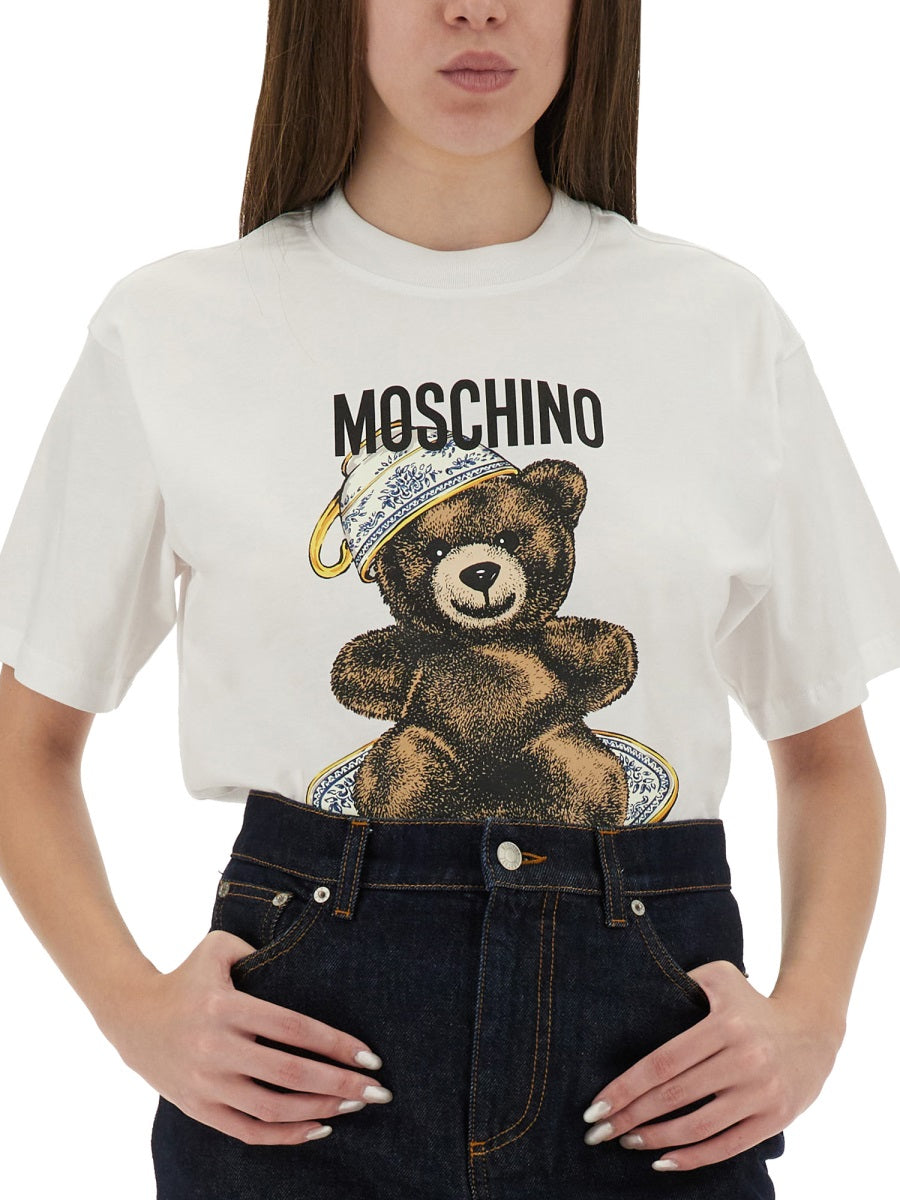 MOSCHINO Regular Fit Teddy Print T-Shirt - Size S