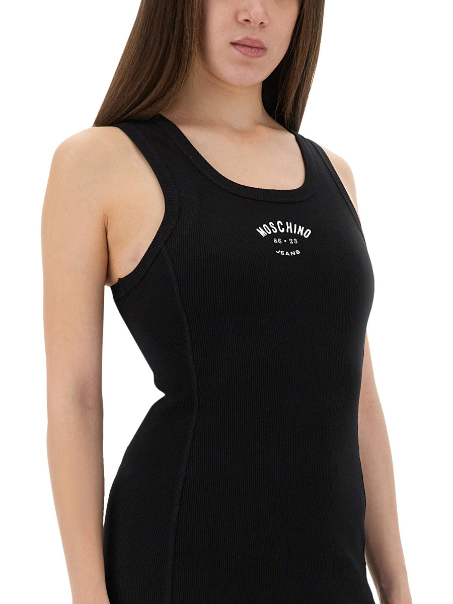 MOSCHINO JEANS Slim Fit Long Dress with Logo - Size S