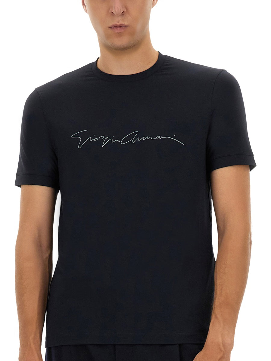 GIORGIO ARMANI Signature Logo T-Shirt - Size 52 IT
