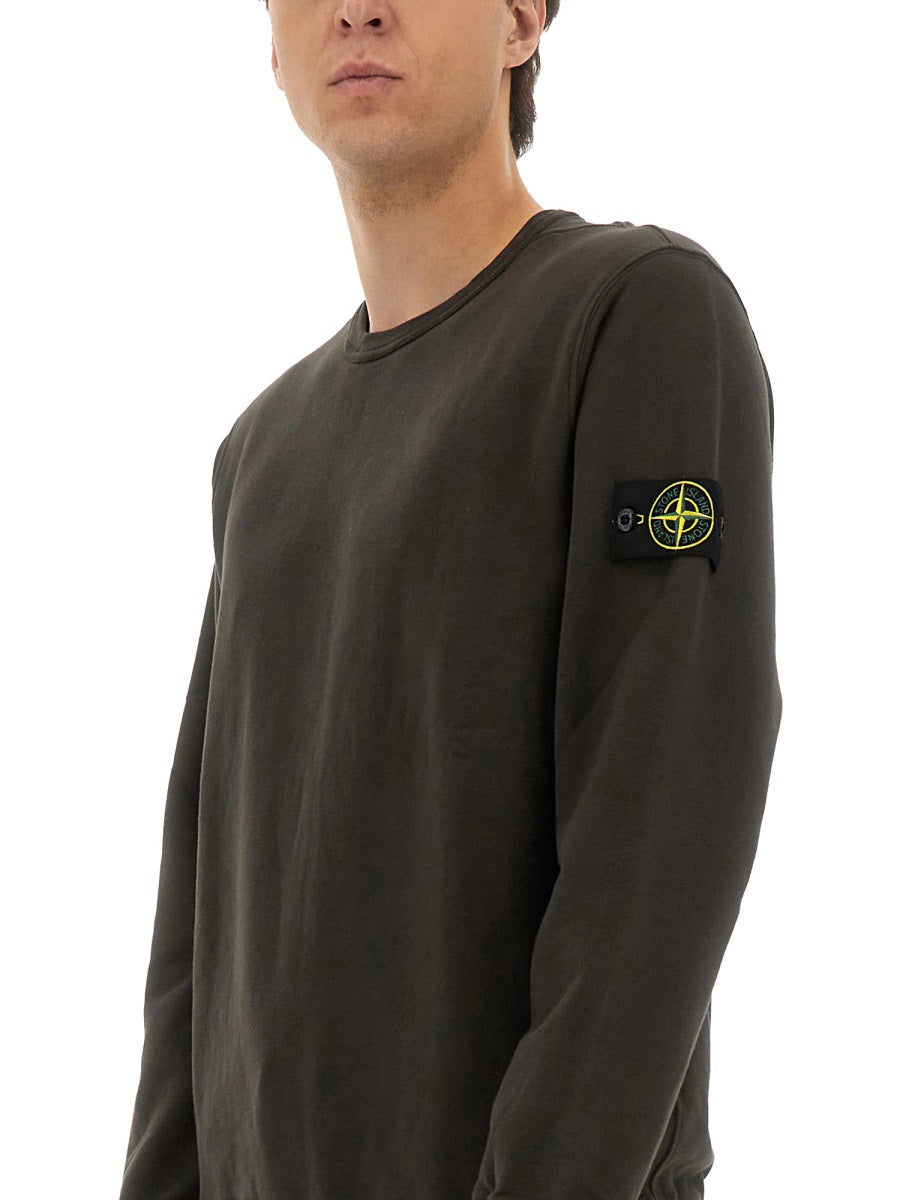 STONE ISLAND Organic Cotton Regular Fit Sweatshirt - Size L