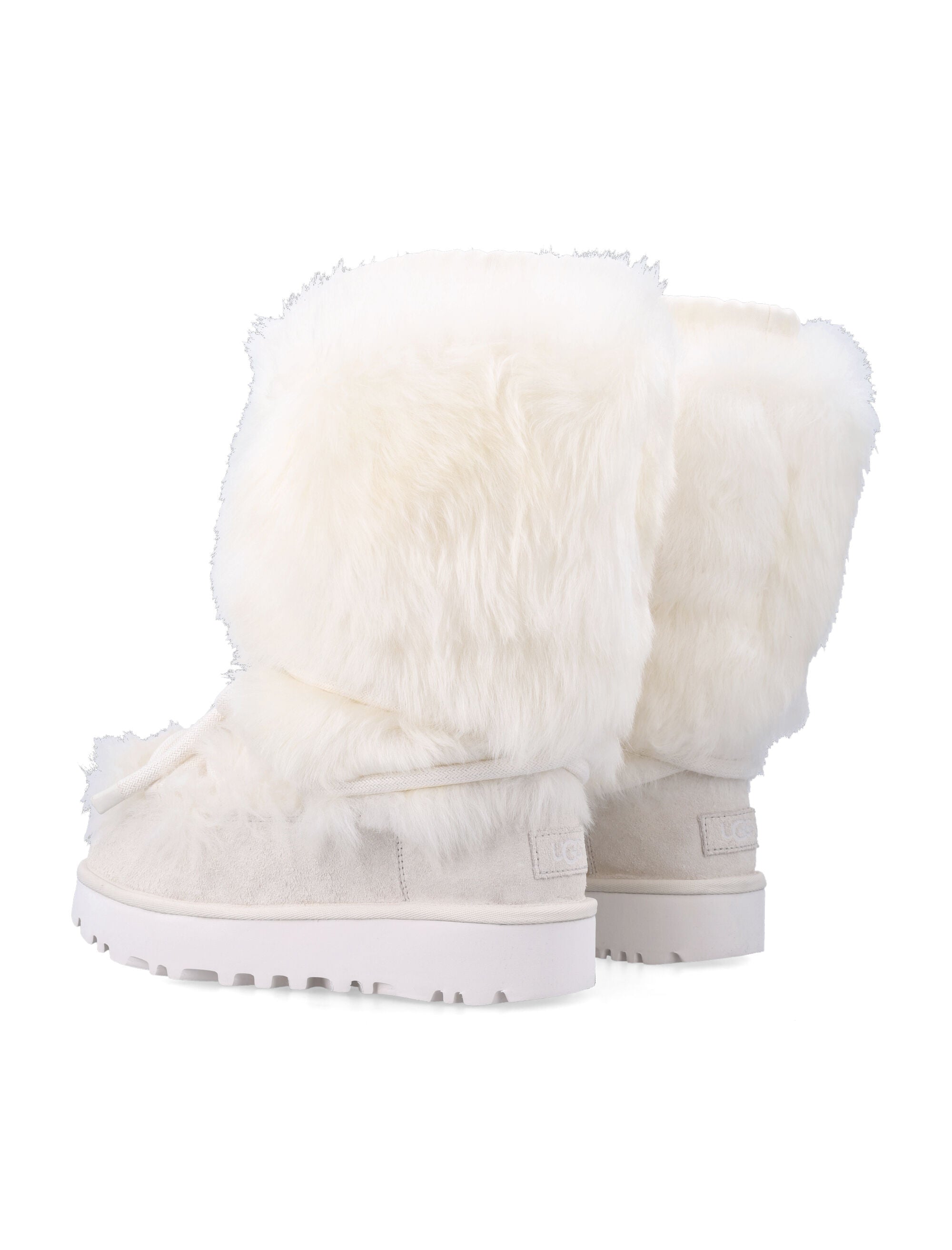 UGG Fur Trim Lace-Up Boots