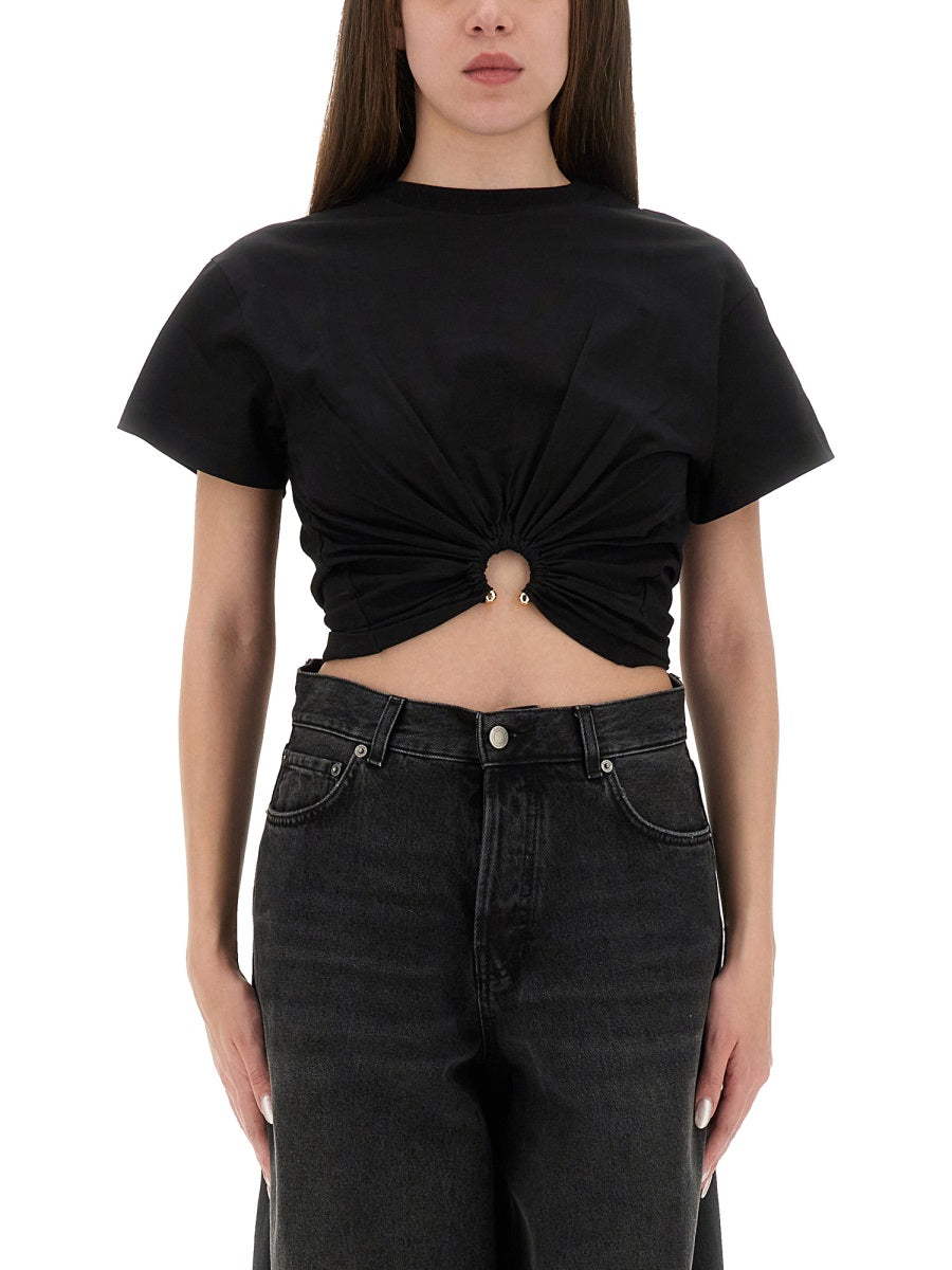 RABANNE Slim Fit Cropped T-Shirt - Size S