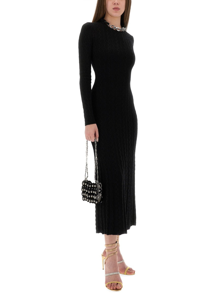 RABANNE Slim Fit Long Wool Dress - Size S
