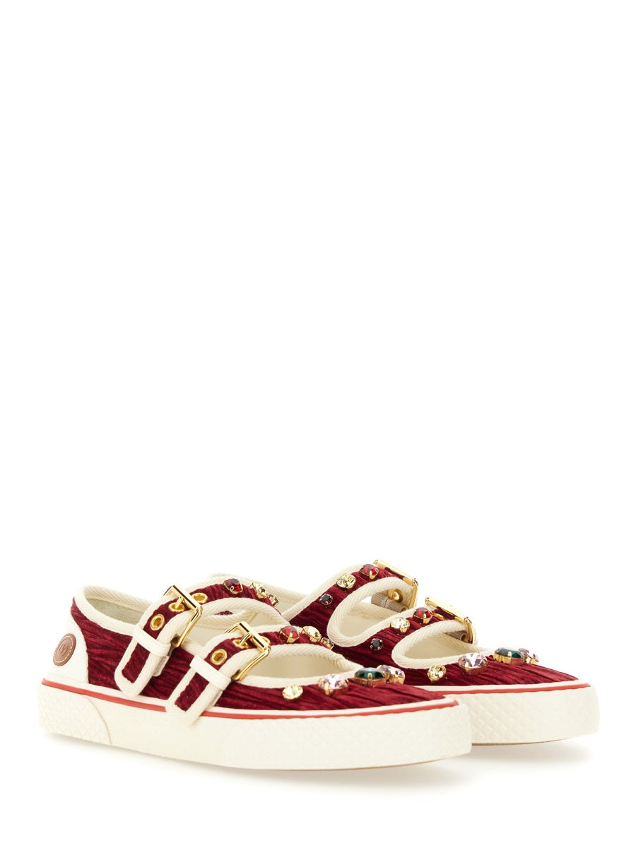VALENTINO GARAVANI Velvet Dollyboard Ballerina Sneakers