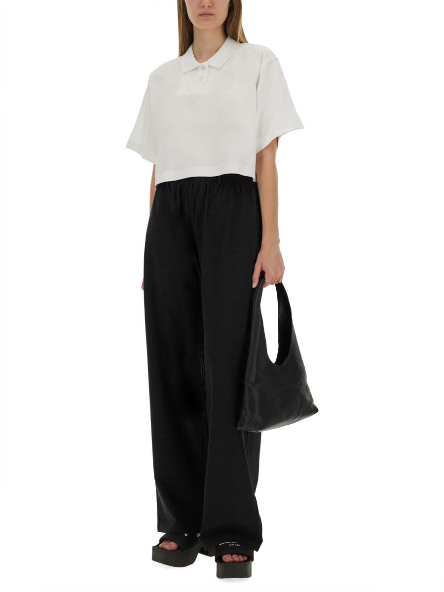 ALEXANDER WANG Cropped Polo T-Shirt