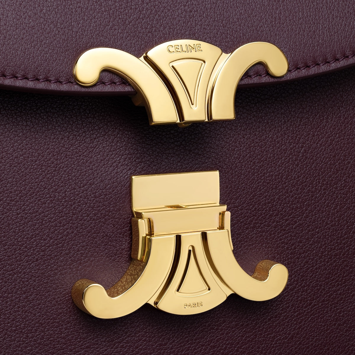 CELINE Medium Leather Shoulder Handbag