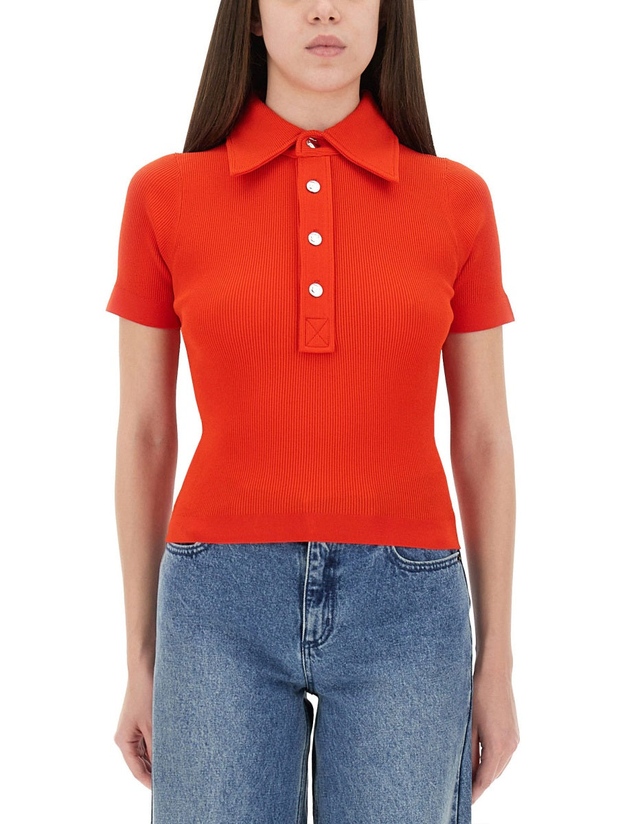 TORY BURCH Slim Fit Viscose Polo Shirt - Women's