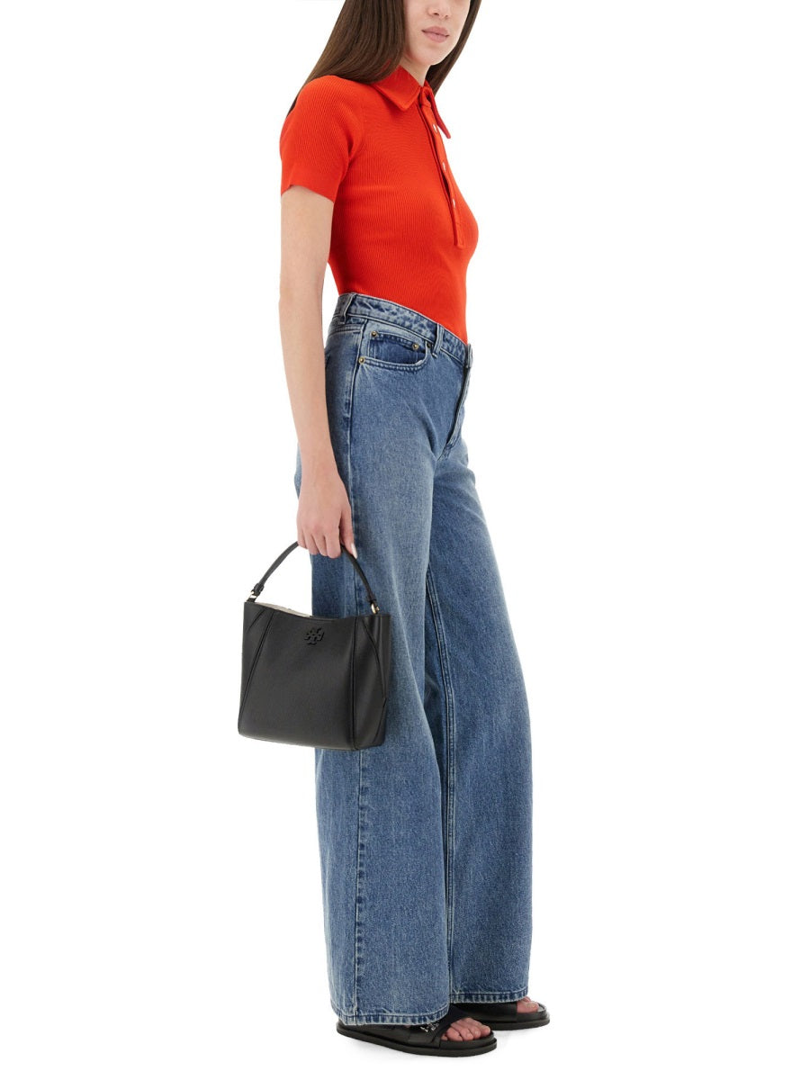 TORY BURCH Slim Fit Viscose Polo Shirt - Women's