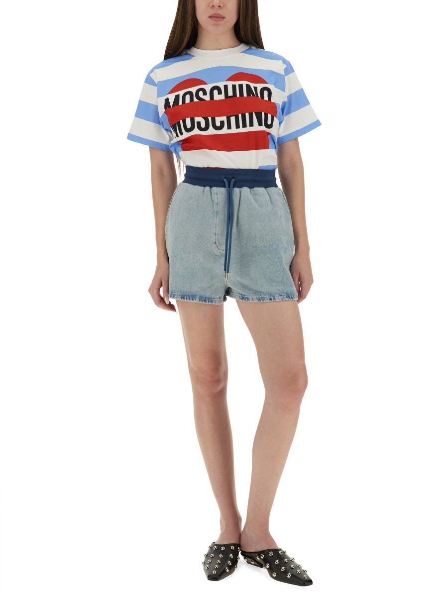 MOSCHINO JEANS Regular Fit T-Shirt with Logo - Women's S
