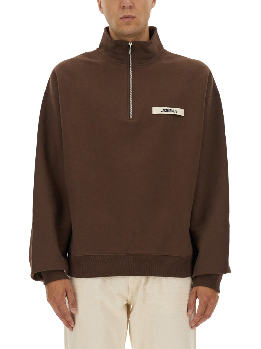 JACQUEMUS Relaxed Fit Grogain Turtleneck Sweatshirt - Size L