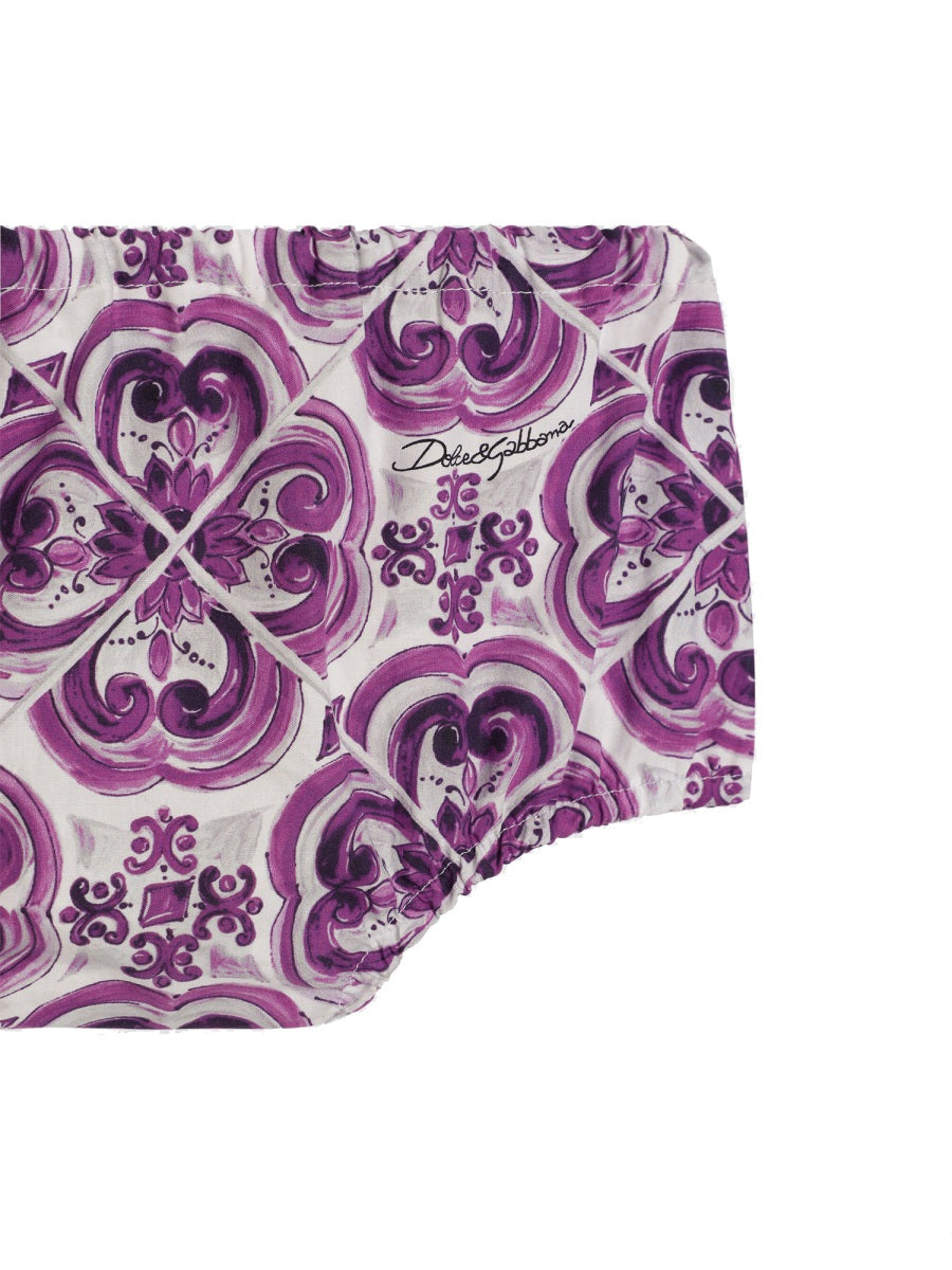 DOLCE & GABBANA Charming Dress Set with Culottes for Baby Girls