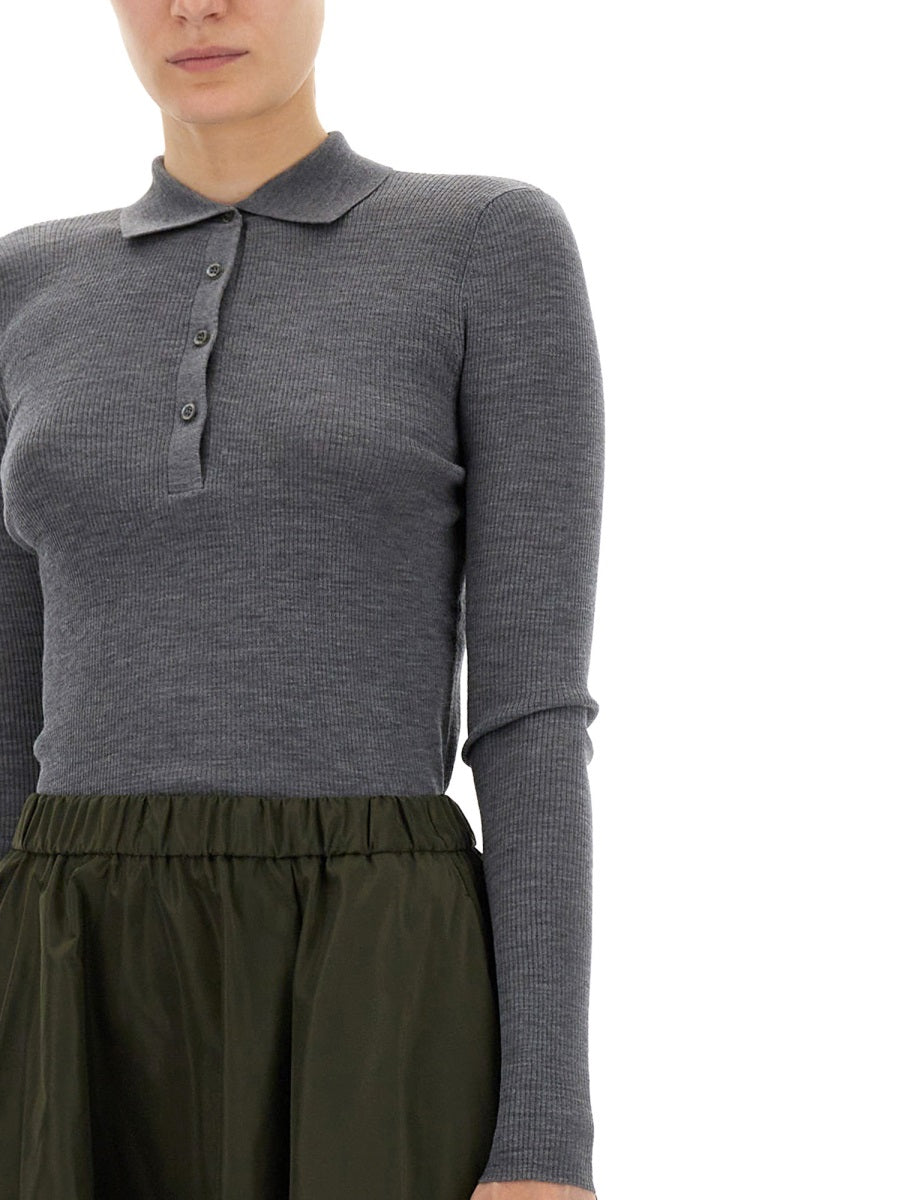 ASPESI Slim Fit Wool Polo Shirt - Size 40 IT