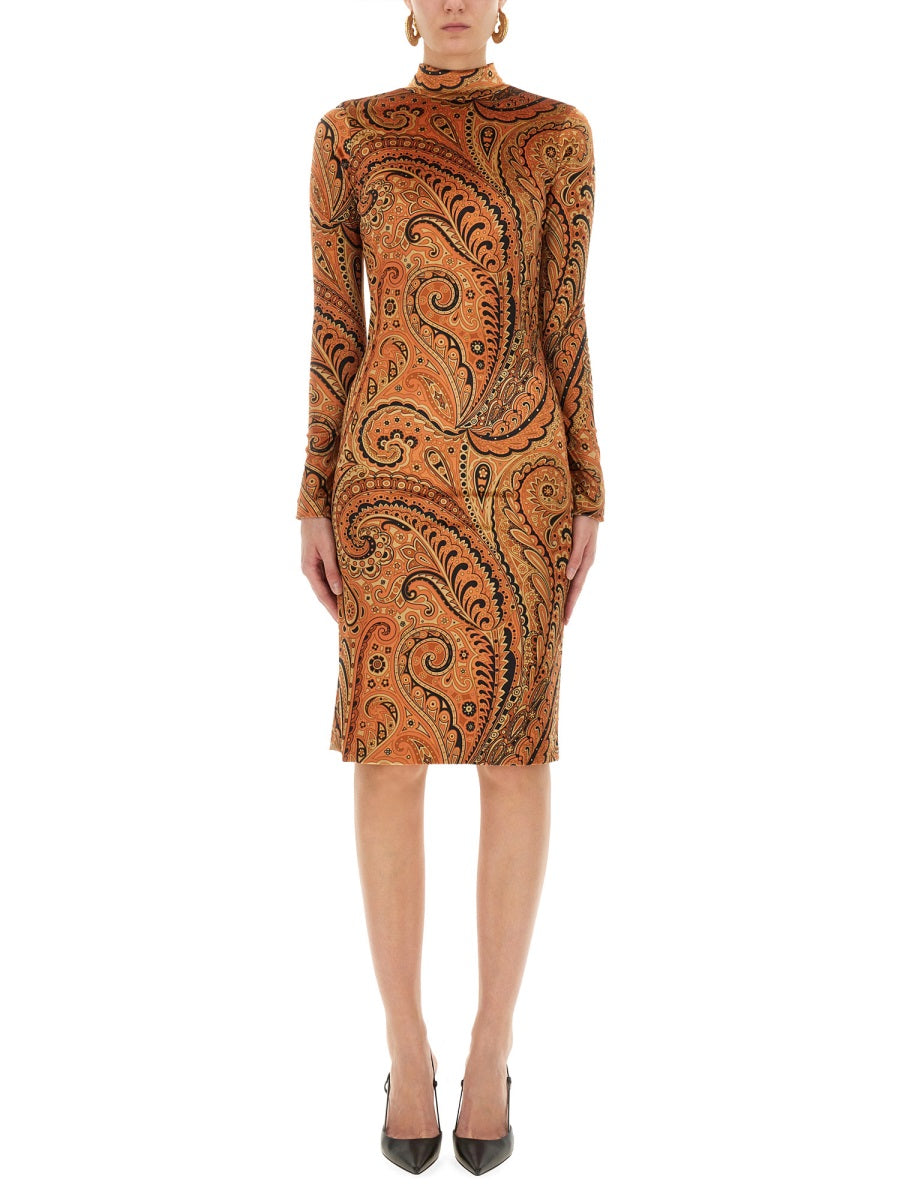 ETRO Slim Fit Paisley Print Dress - Size 40 IT