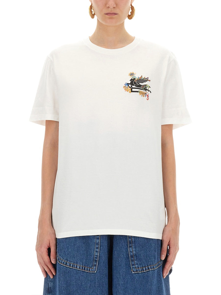 ETRO Regular Fit T-Shirt with Pegasus Design - Size S