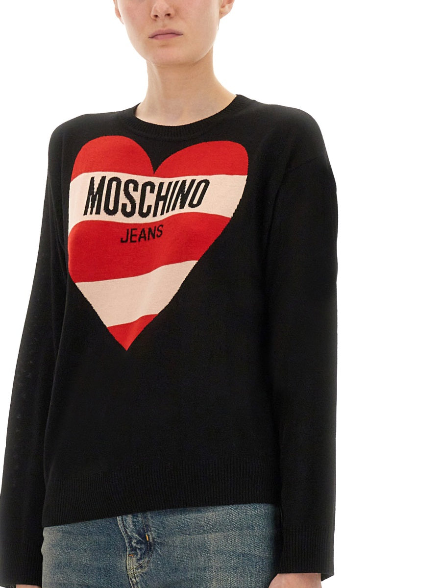 MOSCHINO JEANS Mesh Inlay Pattern Sweater - Women's Size S