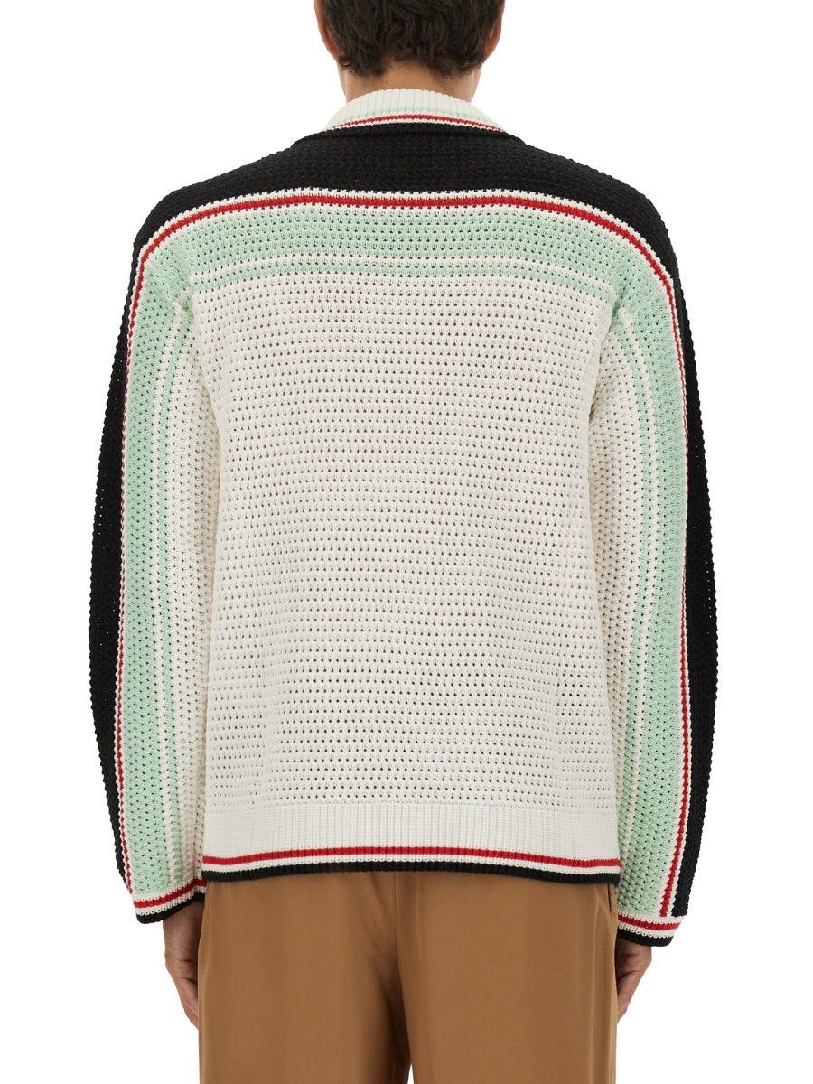 CASABLANCA Cotton Knit Tennis Shirt - Size L