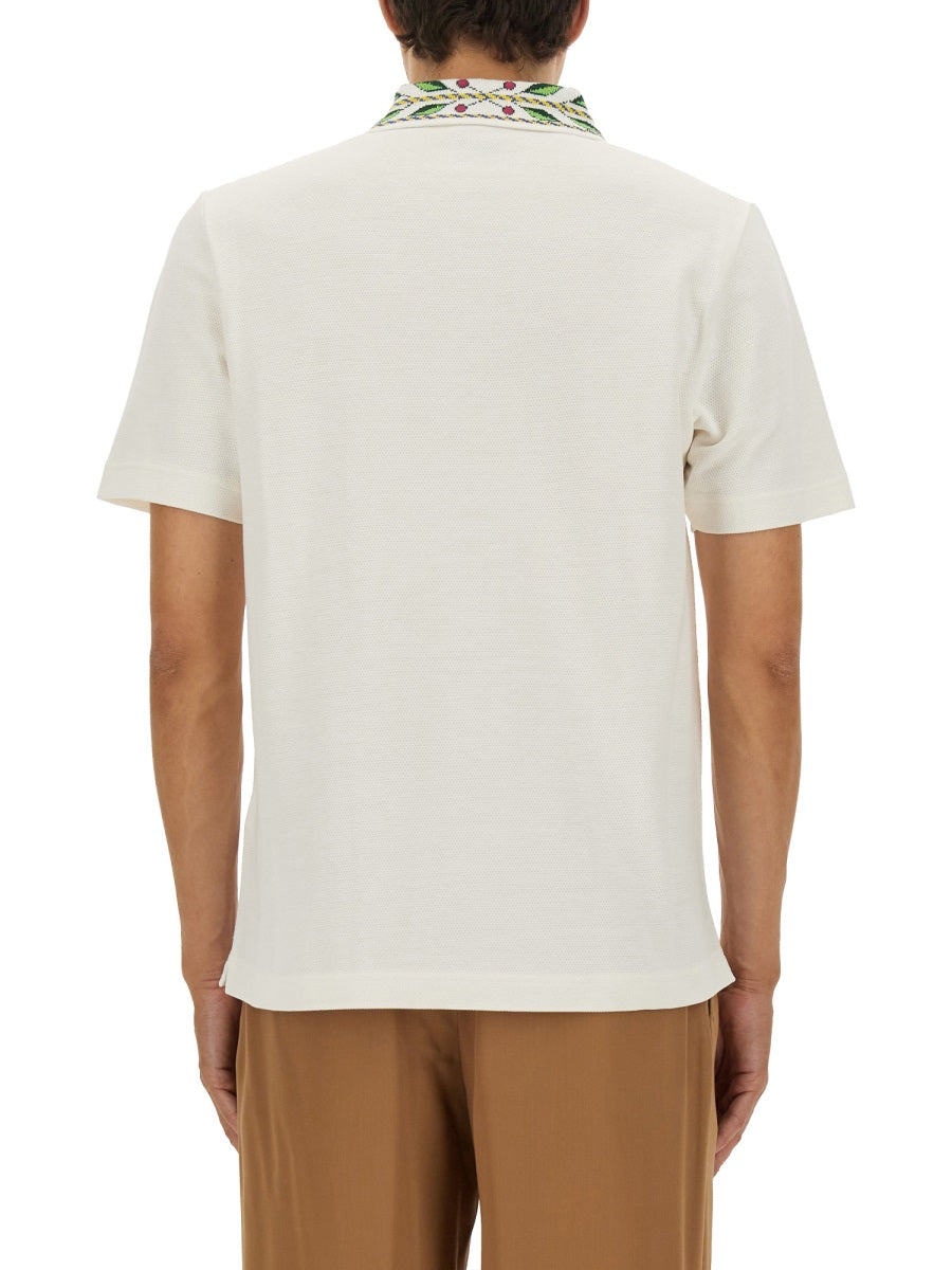 CASABLANCA Classic Laurel Pique Polo Shirt - Size L