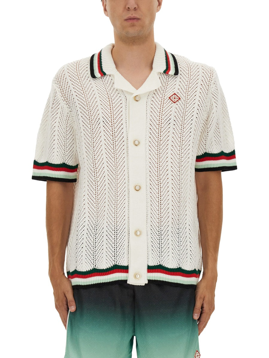 CASABLANCA Crochet Shirt - Ondulee Mountains (Size L)