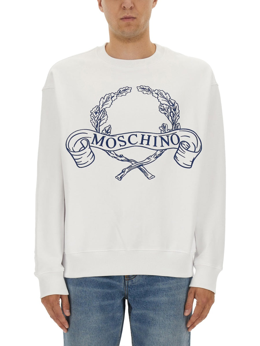 MOSCHINO COUTURE Embroidered Laurel Crown Logo Sweatshirt - Size L