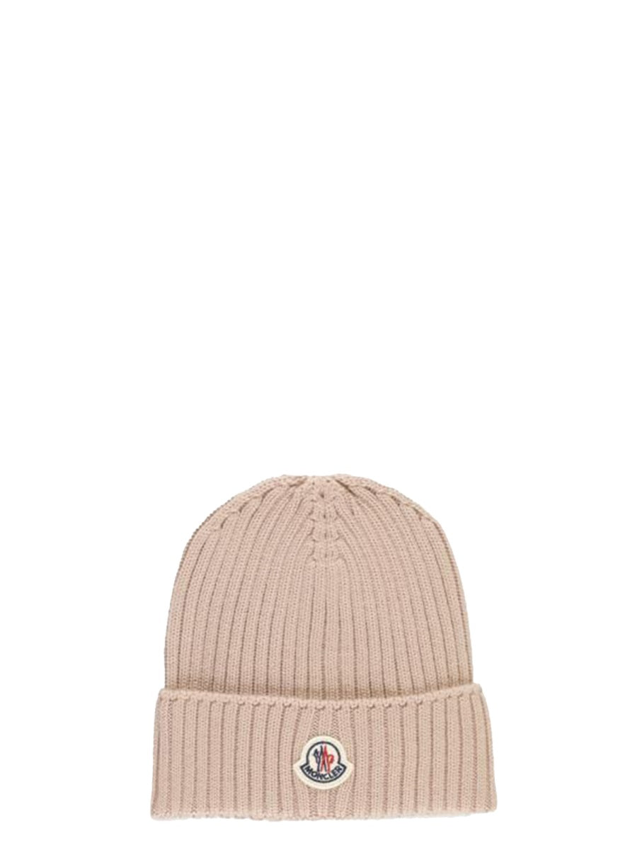 MONCLER Unisex Logo Beanie Hat for Kids