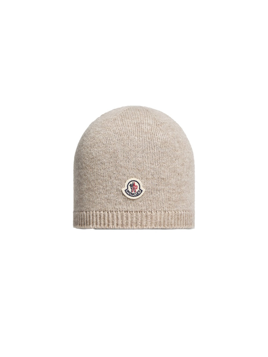 MONCLER Cashmere Logo Beanie Hat for Kids