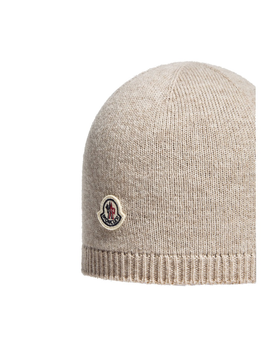 MONCLER Cashmere Logo Beanie Hat for Kids