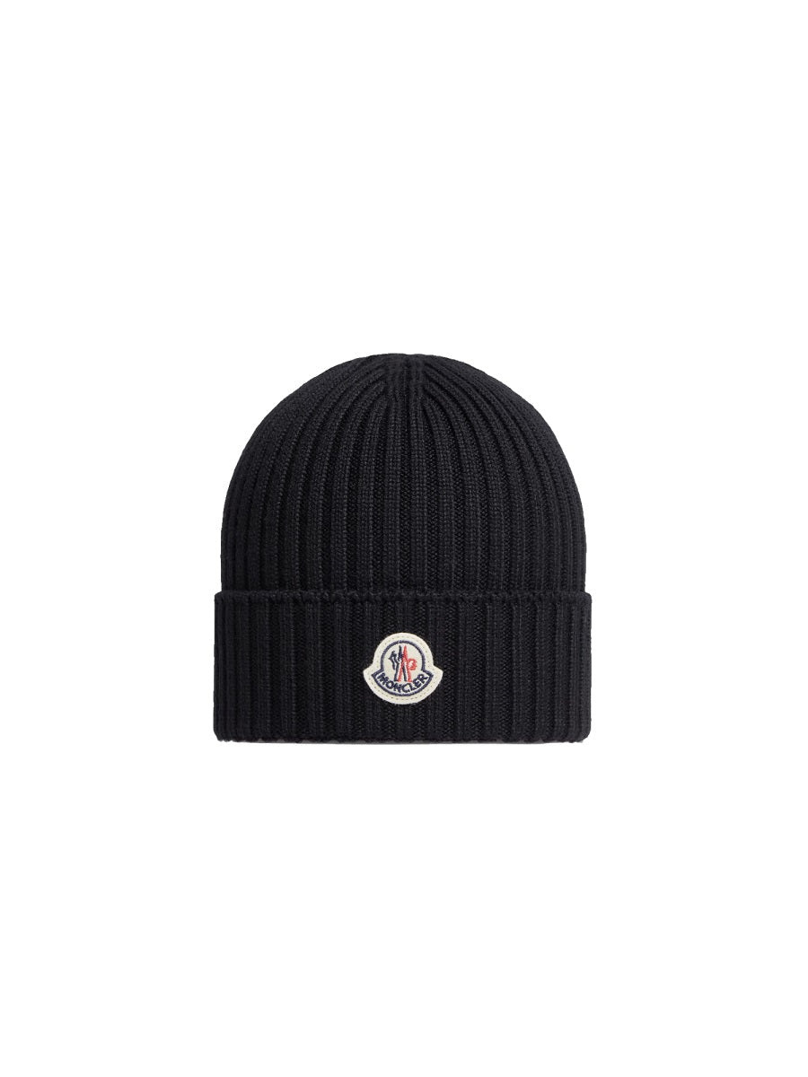 MONCLER Unisex Logo Beanie Hat