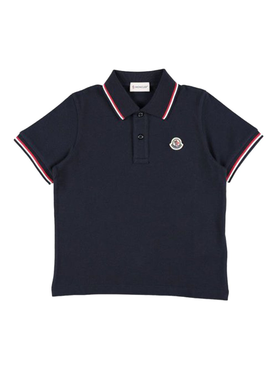 MONCLER Unisex Polo Shirt with Logo for Kids