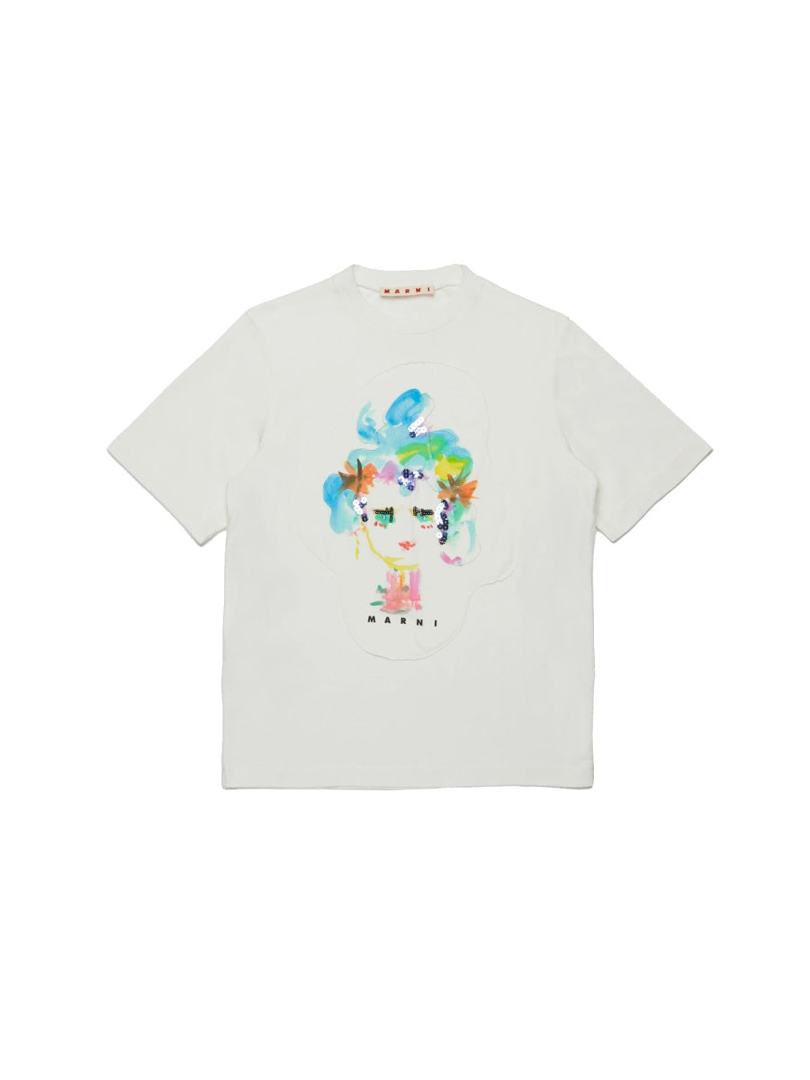MARNI Mini Logo T-Shirt for Girls - FW25 Collection