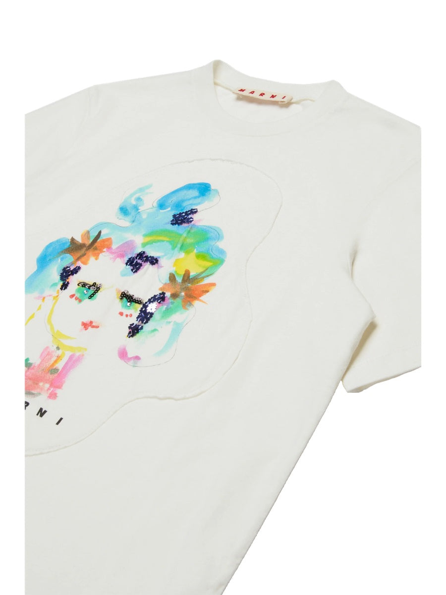 MARNI Mini Logo T-Shirt for Girls - FW25 Collection
