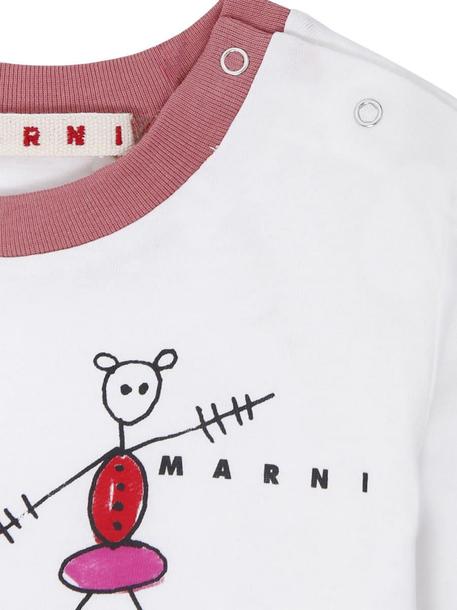 MARNI Mini T-Shirt with Stylized Logo