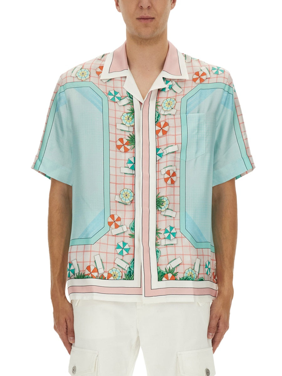 CASABLANCA Short-Sleeved Silk Shirt - Size L