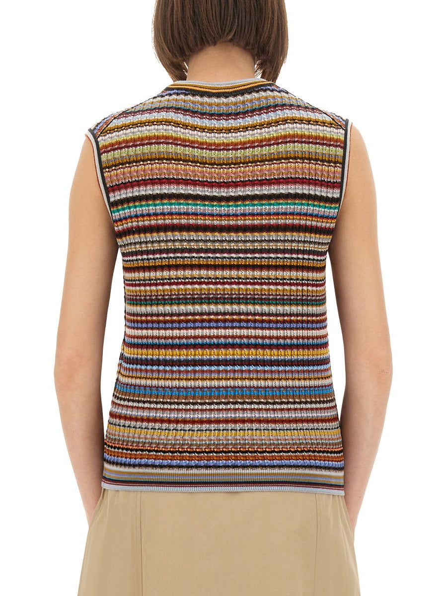 PAUL SMITH Signature Stripe Knit Vest Size S
