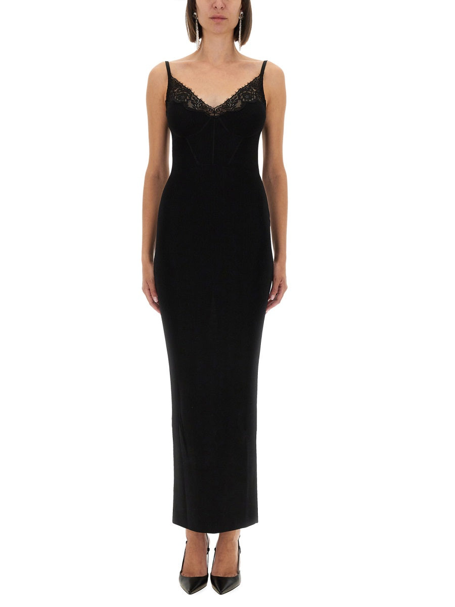 SELF-PORTRAIT Long Knit Dress - Slim Fit