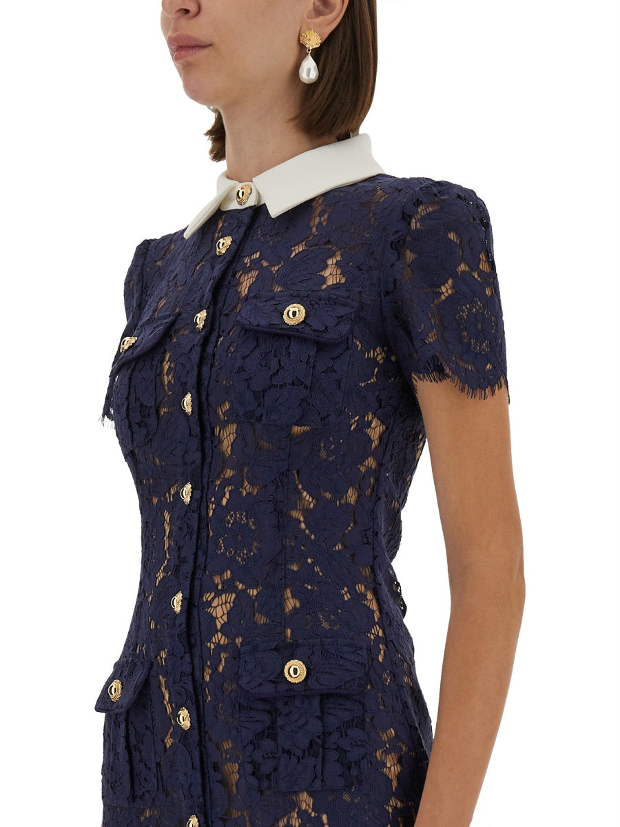 SELF-PORTRAIT Lace Midi Dress - Size 6 UK