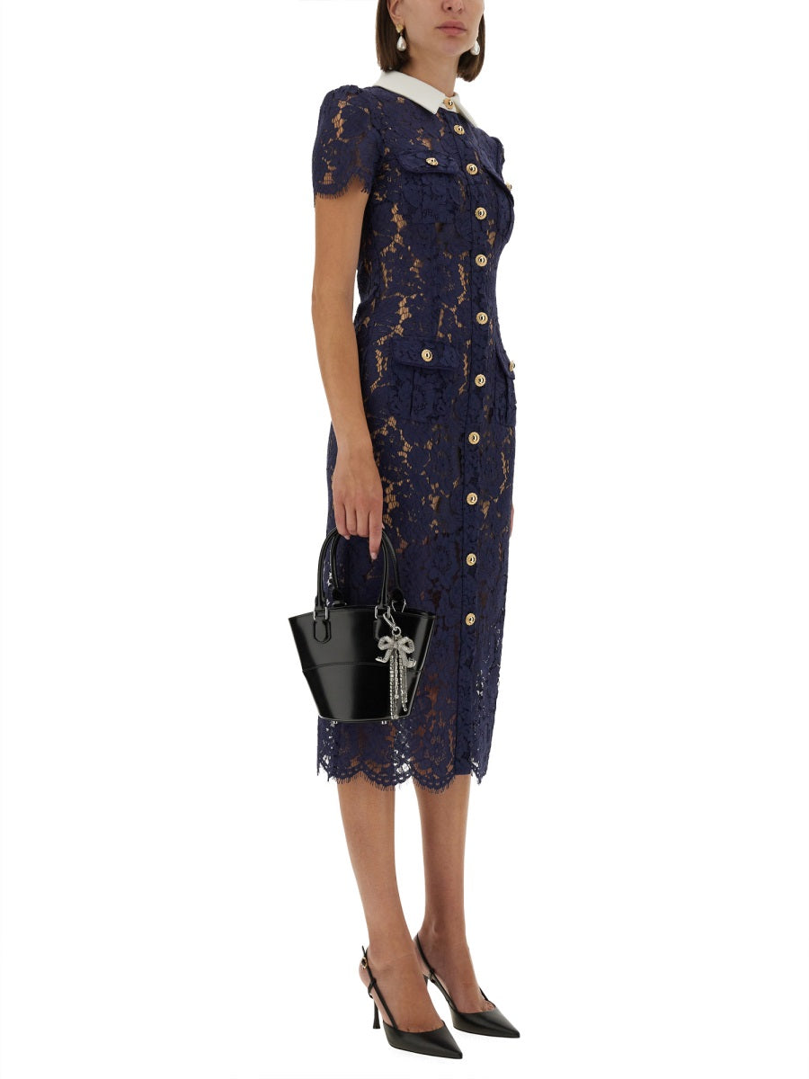 SELF-PORTRAIT Lace Midi Dress - Size 6 UK