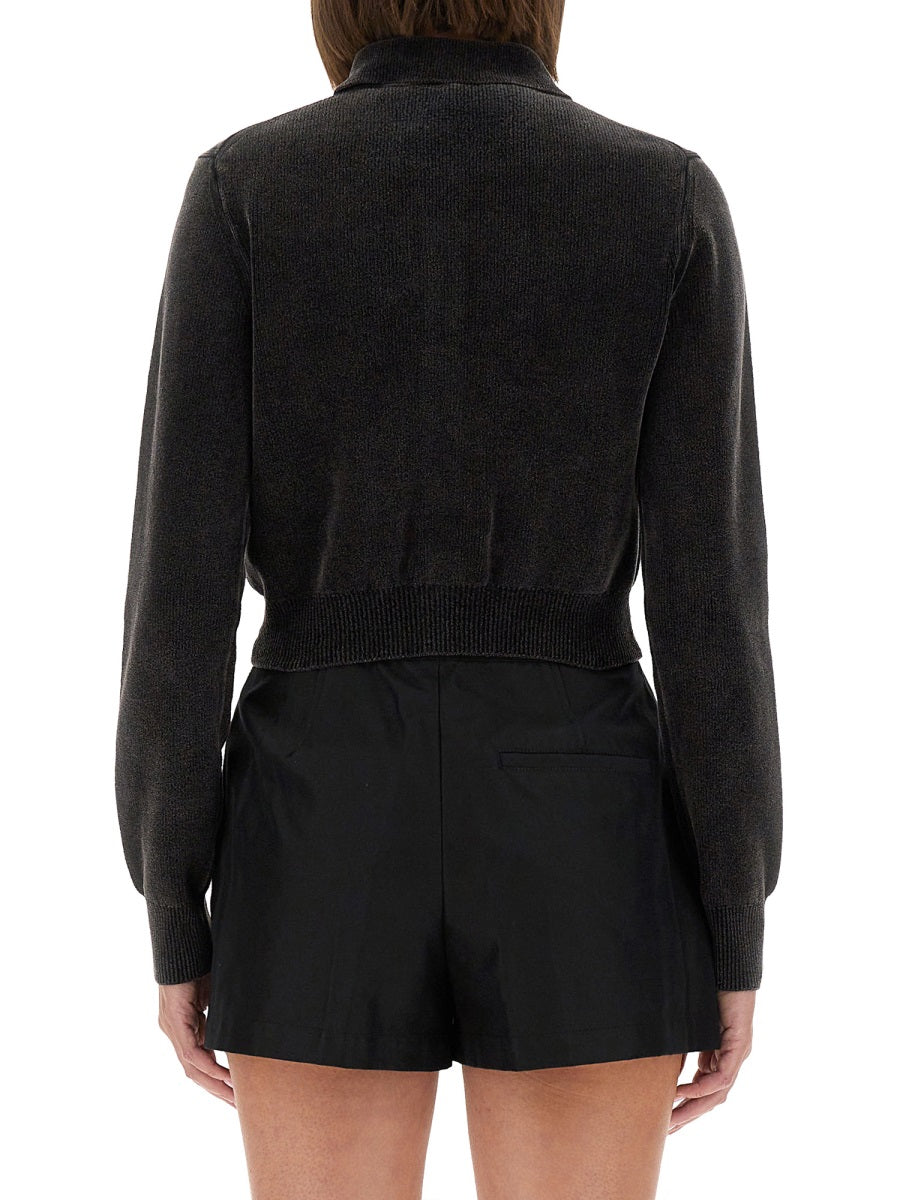 ALEXANDER WANG Cropped Cardigan with Collar - Size S