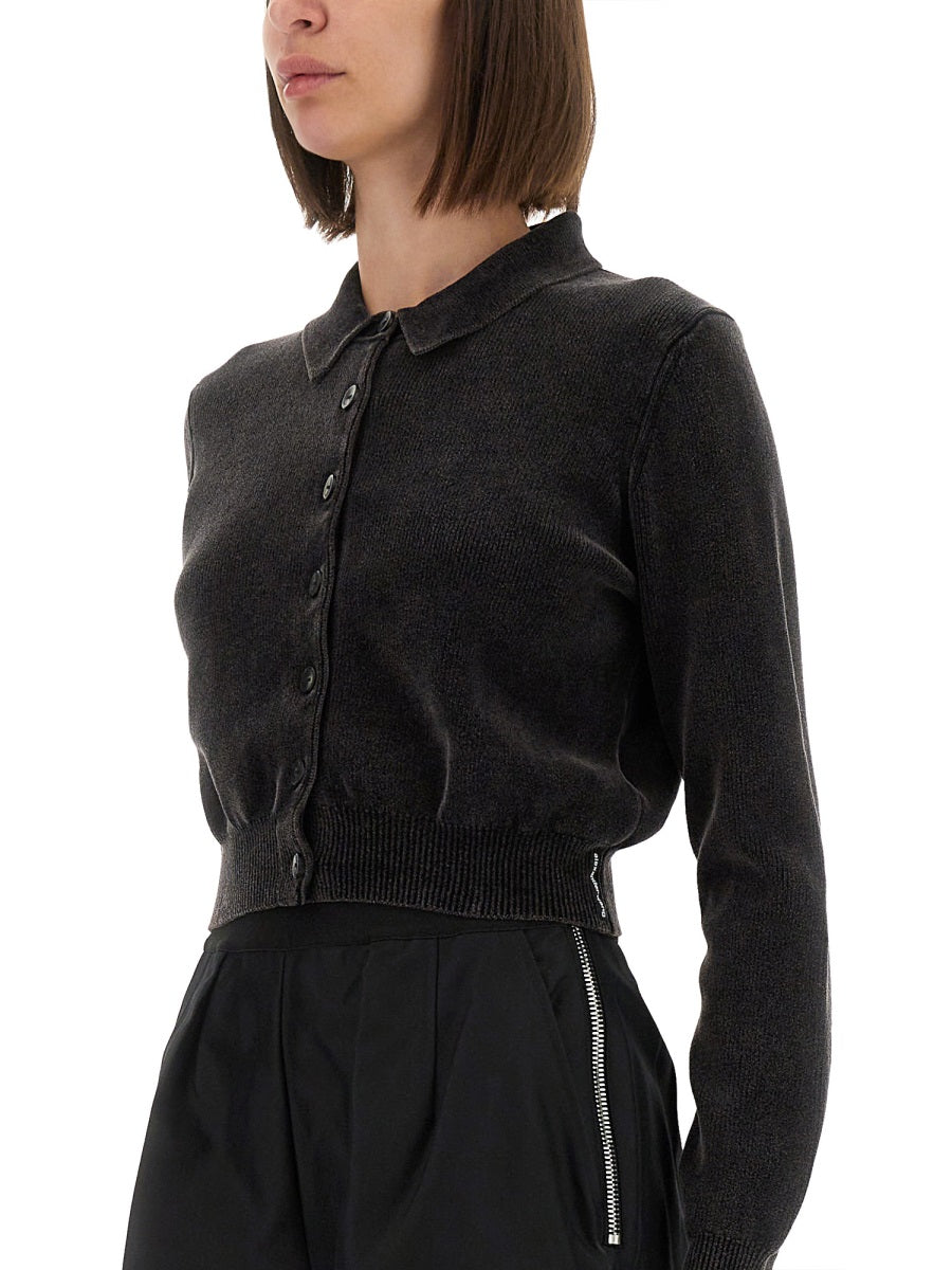 ALEXANDER WANG Cropped Cardigan with Collar - Size S