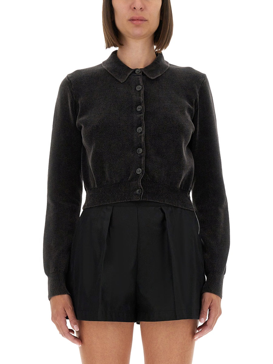 ALEXANDER WANG Cropped Cardigan with Collar - Size S