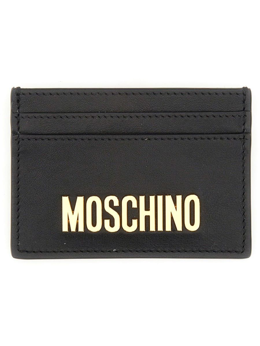 MOSCHINO Mini Card Holder with Logo - Dimensions H 7 CM x L 10 CM
