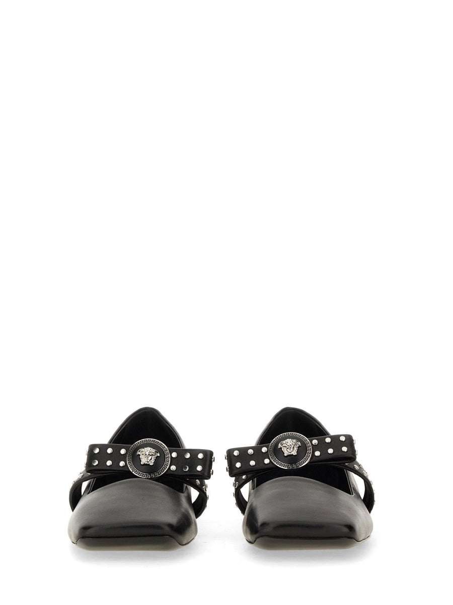 VERSACE Elegant Ballerina Flats with Decorative Studs