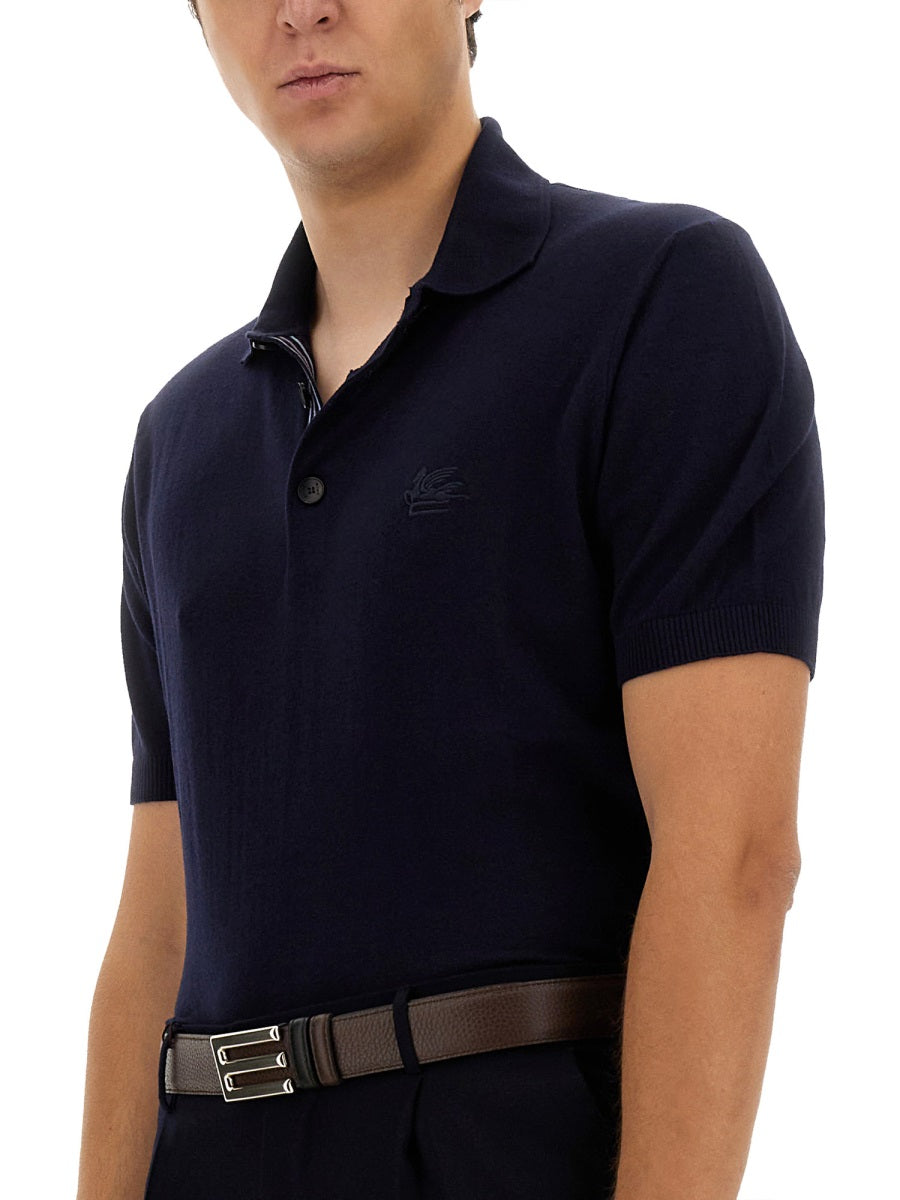 ETRO Polo Shirt with Pegasus Embroidery - Regular Fit, Size L