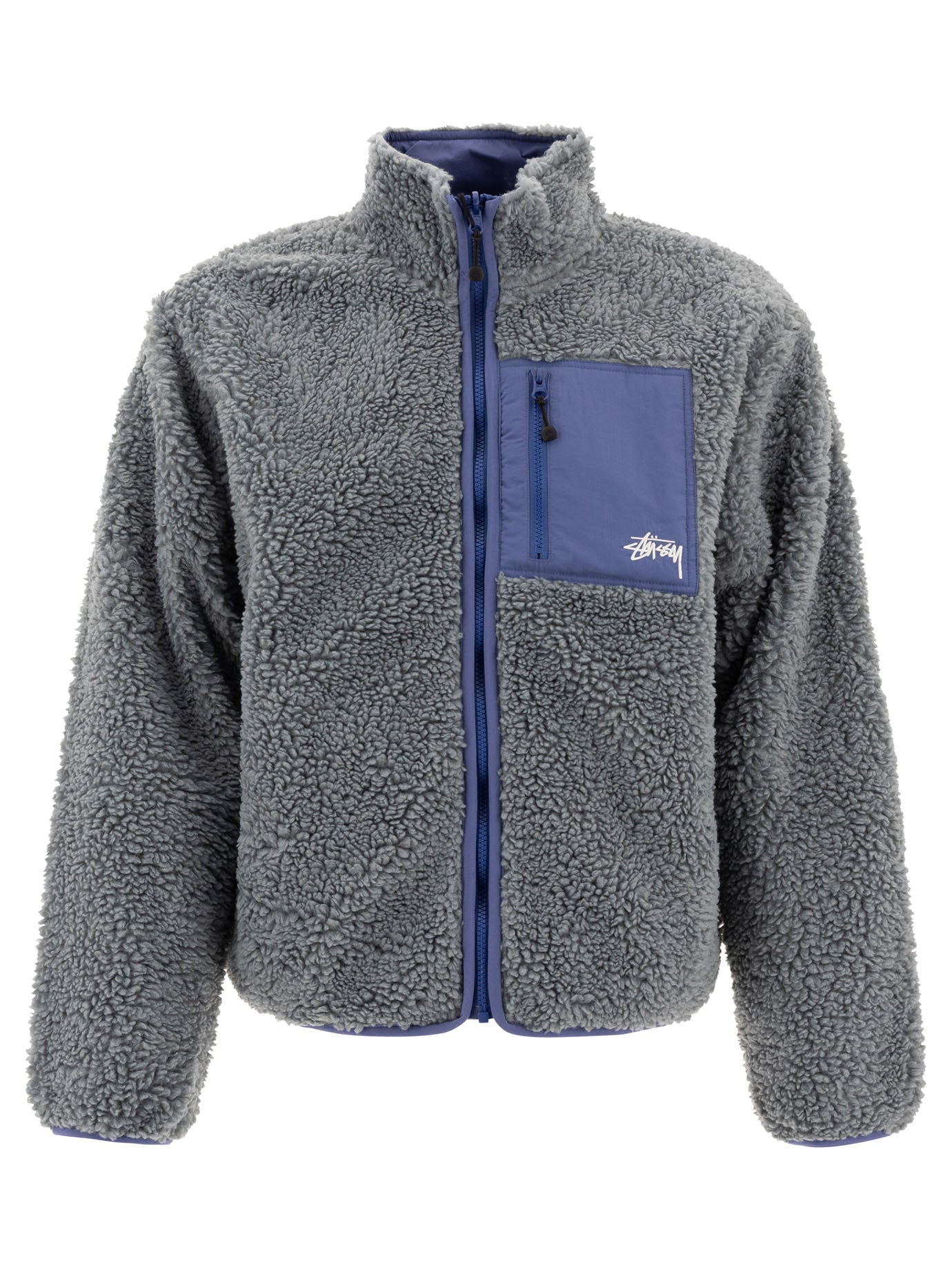 STUSSY Reversible Sherpa Jacket with Regular Fit for Men