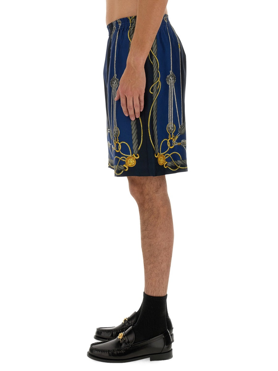 VERSACE Silk Twill Bermuda Shorts - Size 48 IT