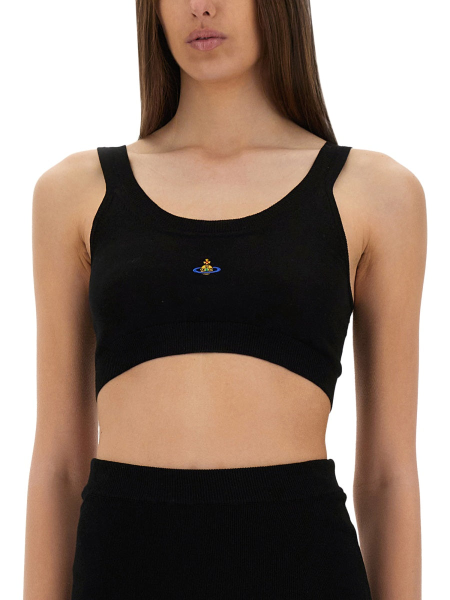 VIVIENNE WESTWOOD Cropped Cotton Bea Bra Top - Size S