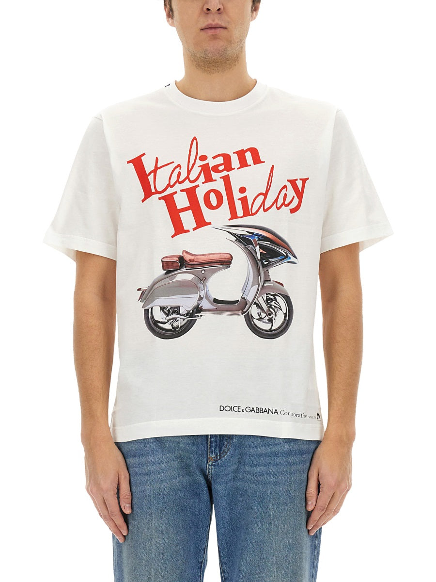 DOLCE & GABBANA Wasp Print T-Shirt for Men - Size 50 IT