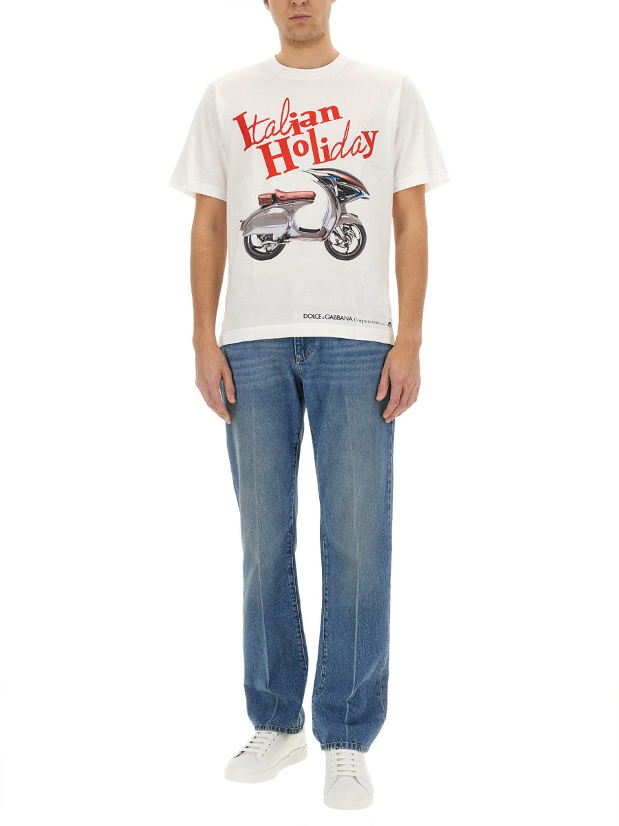 DOLCE & GABBANA Wasp Print T-Shirt for Men - Size 50 IT